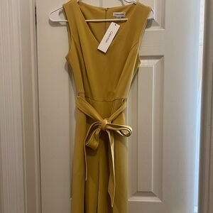 NWT Calvin Klein Yellow Sleeveless Jumpsuit